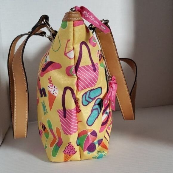 Lily Bloom Bag Summer Beach Flip Flops Balls Tote Shoulder Handbag Purse Women's - Picture 7 of 15